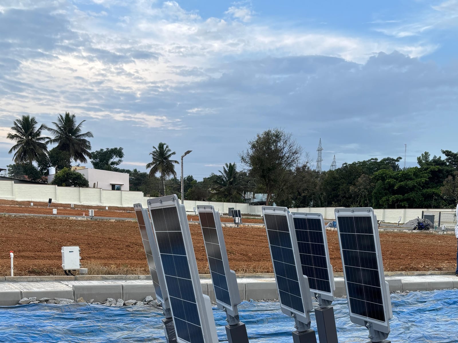 Panels on site before installation